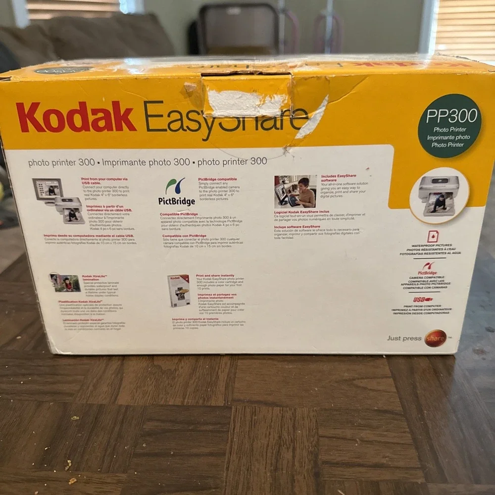 Kodak EasyShare Photo Printer 300 Opened Box Waterproof Photos Print